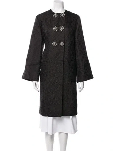 Pre-owned Dolce & Gabbana Patterned Coat In Black
