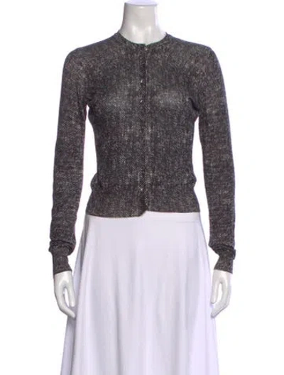 Pre-owned Dolce & Gabbana Patterned Crew Neck Button-up Top In Gold