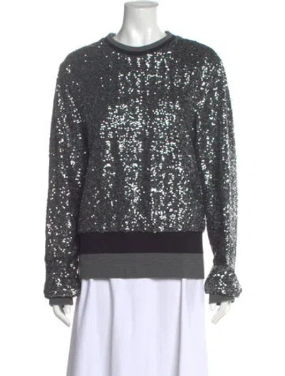 Pre-owned Dolce & Gabbana Patterned Crew Neck Sweater W/ Tags In Gray