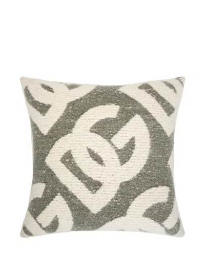 Dolce & Gabbana Patterned Cushion In Green