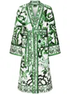 Dolce & Gabbana Patterned Intarsia-knit Bath Robe In White