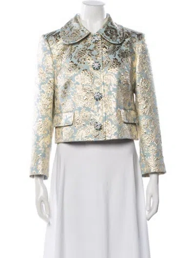Pre-owned Dolce & Gabbana Patterned Jacket In Blue