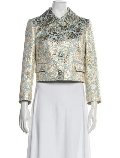 Pre-owned Dolce & Gabbana Patterned Jacket In Blue