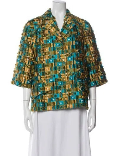 Pre-owned Dolce & Gabbana Patterned Jacket W/ Tags In Green