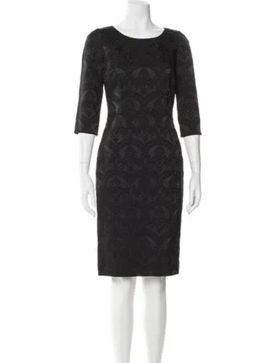 Pre-owned Dolce & Gabbana Patterned Knee-length Dress In Black
