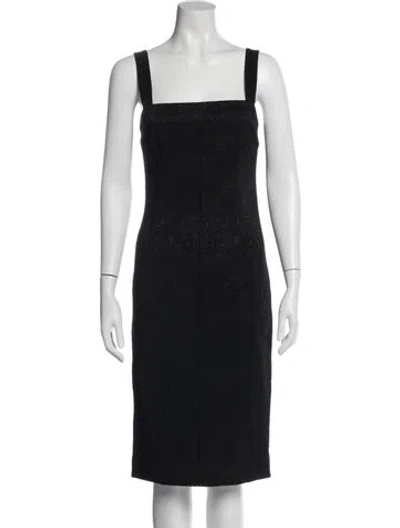Pre-owned Dolce & Gabbana Patterned Knee-length Dress In Black