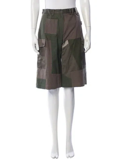 Pre-owned Dolce & Gabbana Patterned Knee-length Shorts W/ Tags In Green