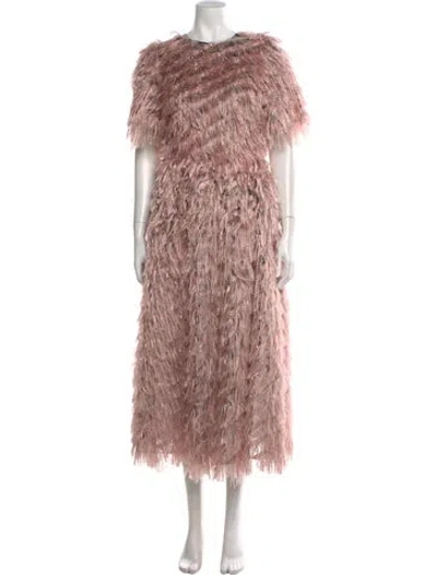 Pre-owned Dolce & Gabbana Patterned Midi Length Dress W/ Tags In Pink