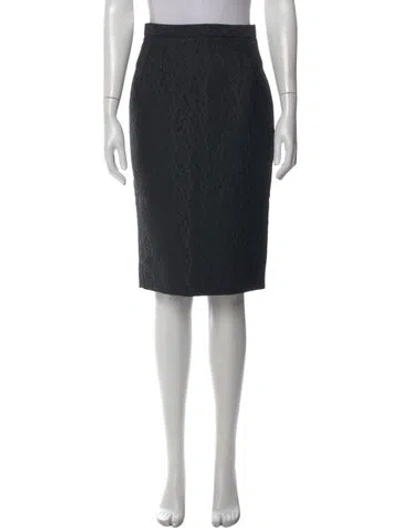 Pre-owned Dolce & Gabbana Patterned Midi Length Skirt In Black