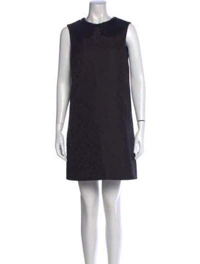 Pre-owned Dolce & Gabbana Patterned Mini Dress In Black/white