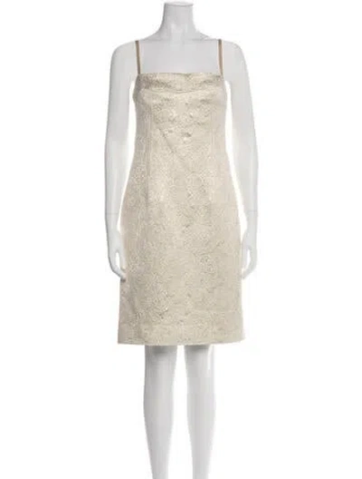 Pre-owned Dolce & Gabbana Patterned Mini Dress In Green