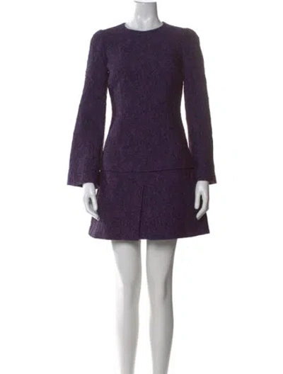 Pre-owned Dolce & Gabbana Patterned Mini Dress In Purple