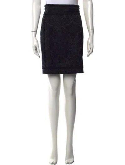 Pre-owned Dolce & Gabbana Patterned Mini Skirt In Black
