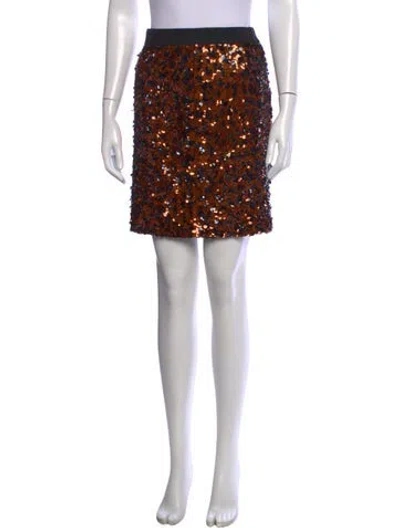 Pre-owned Dolce & Gabbana Patterned Mini Skirt In Brown