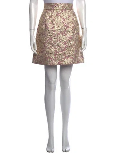 Pre-owned Dolce & Gabbana Patterned Mini Skirt In Purple