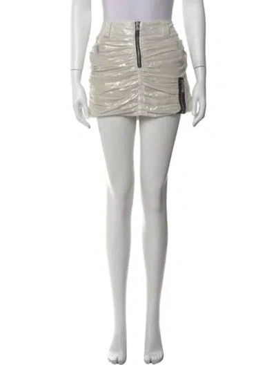 Pre-owned Dolce & Gabbana Patterned Mini Skirt In Silver