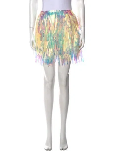 Pre-owned Dolce & Gabbana Patterned Mini Skirt In Silver