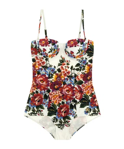 Dolce & Gabbana Patterned One-piece Swimsuit In Multi