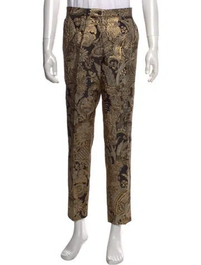Pre-owned Dolce & Gabbana Patterned Pants In Neutral