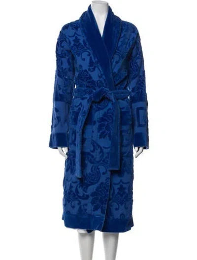Pre-owned Dolce & Gabbana Patterned Robe In Blue