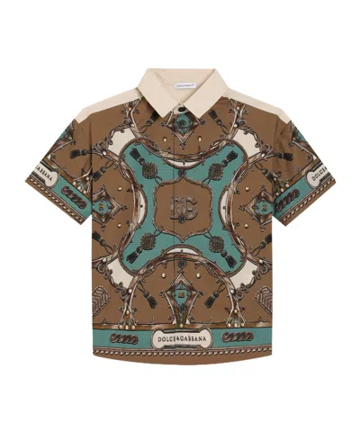 Dolce & Gabbana Patterned Shirt In Brown
