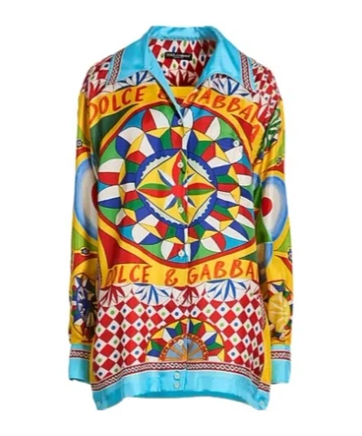 Dolce & Gabbana Patterned Shirts In Green