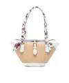 Dolce & Gabbana Borsa A Spalla Coffa Capri In Rafia Con Stampa Floreale Dolce E Gabbana In Brown
