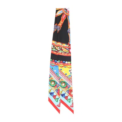 Dolce & Gabbana Patterned Silk Scarf In Multi