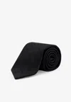 Dolce & Gabbana Silk Loop Jacquard Slim Tie In Black