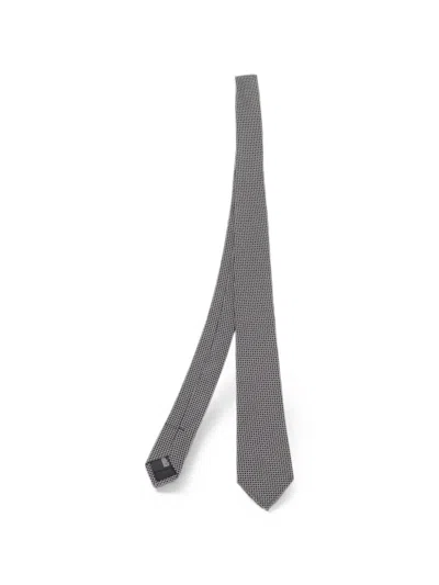 Pre-owned Dolce & Gabbana Patterned Skinny Tie In Black