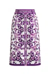 Dolce & Gabbana Graphic-print Midi Skirt In Purple