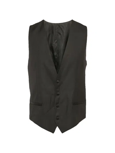 Pre-owned Dolce & Gabbana Patterned Sleeveless Waistcoat In Black