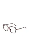 Dolce & Gabbana Patterned Square-frame Glasses In Black