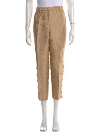 Pre-owned Dolce & Gabbana Patterned Straight Leg Pants In Brown