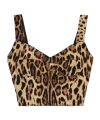 Dolce & Gabbana Leopard-print Bustier Top In Brown