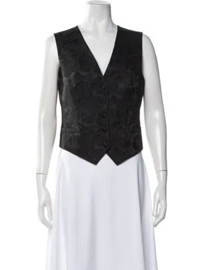 Pre-owned Dolce & Gabbana Patterned Vest In Black