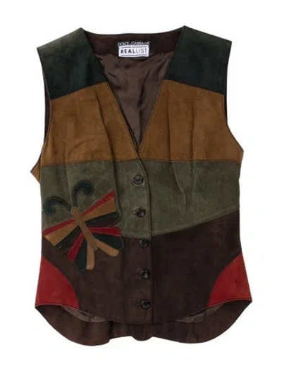Pre-owned Dolce & Gabbana Patterned Vest In Brown
