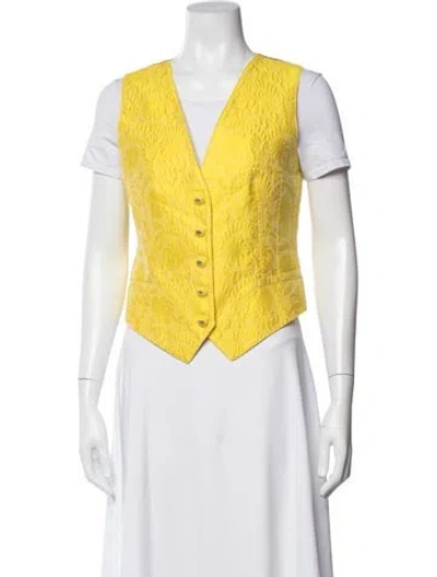 Pre-owned Dolce & Gabbana Patterned Vest In Yellow