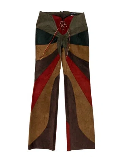 Pre-owned Dolce & Gabbana Patterned Wide Leg Pants In Brown