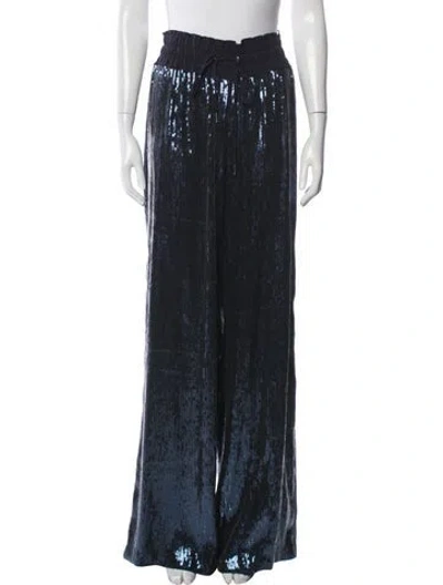 Pre-owned Dolce & Gabbana Patterned Wide Leg Pants W/ Tags In Blue