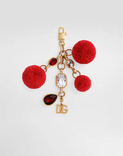 Dolce & Gabbana Metal Keychain With Charms In Gold