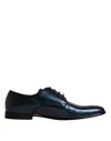 Dolce & Gabbana Black Leather Derby Formal Dress Men Shoes In Multicolor