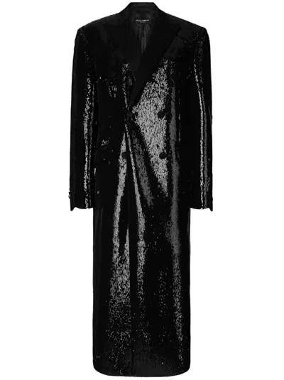 DOLCE & GABBANA PEAK-LAPEL DOUBLE-BREASTED COAT