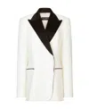 Dolce & Gabbana White Double-breasted Jacket With Peak Revers In Viscose Blend Woman In White