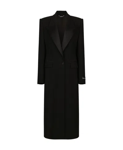 DOLCE & GABBANA DOLCE  GABBANA LONG SINGLE-BREASTED TUXEDO COAT