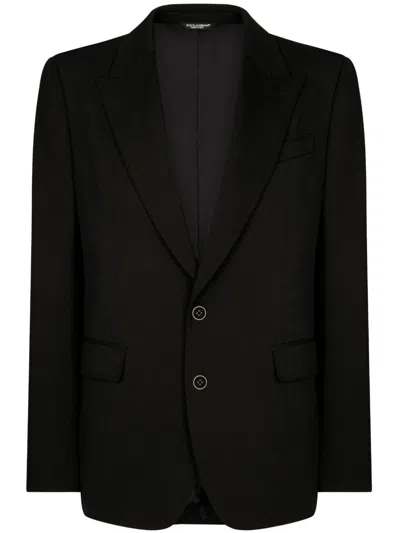 Dolce & Gabbana Peak Lapel Single-breasted Jacket In Black