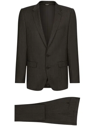 Dolce & Gabbana Peak-lapels Straight-leg Single-breasted Suit In Black