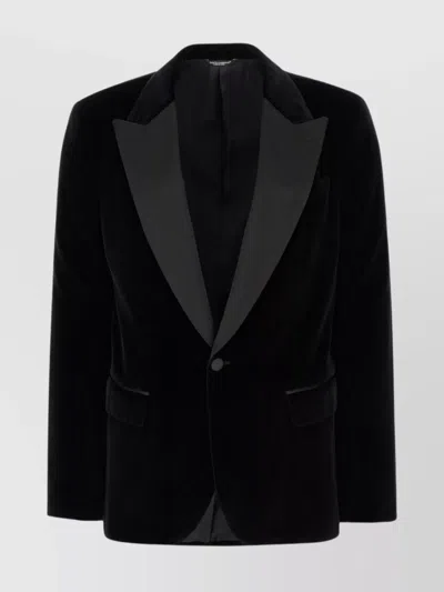 DOLCE & GABBANA PEAK LAPELS VELVET BLAZER