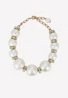 Dolce & Gabbana Pearl Embellished Necklace In Gold