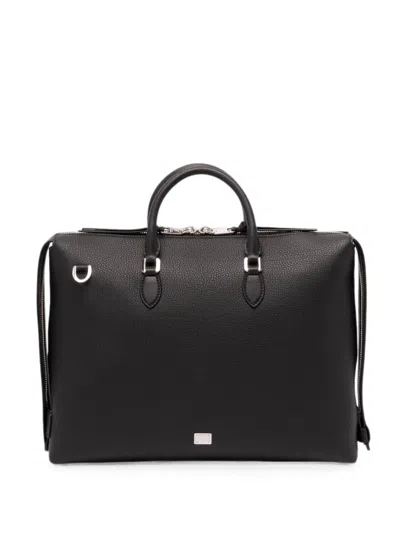 Dolce & Gabbana Pebbled-leather Briefcase In Black